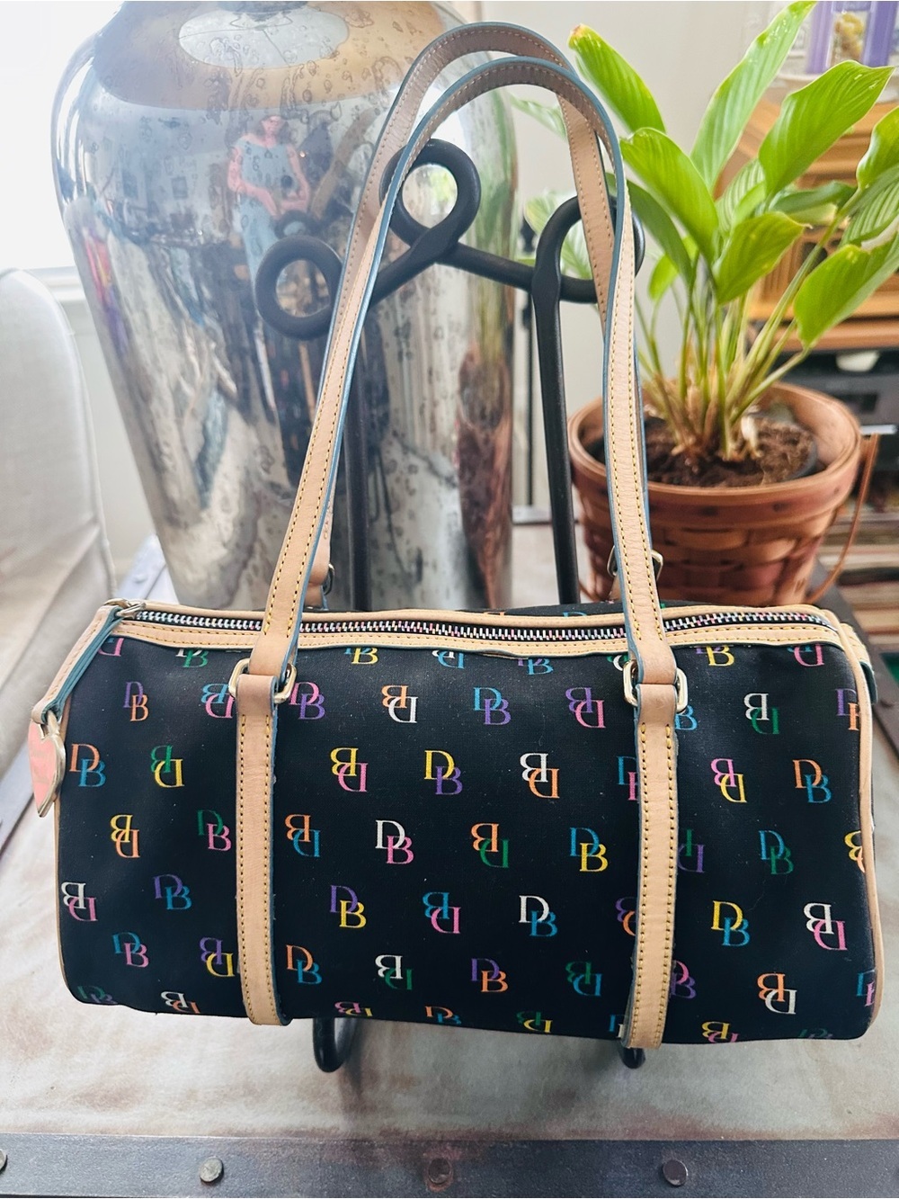 Dooney & Bourke Y2K Rainbow Monogram Barrel Bag
